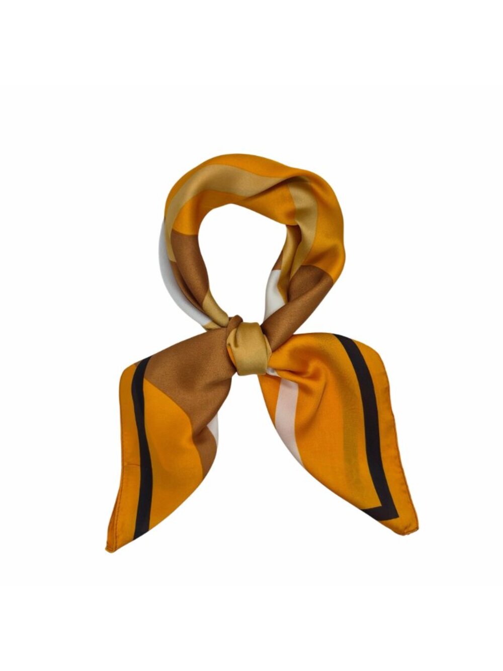 ✨Silky Square Scarf Abstract Geometric Pattern Versatile Stylish Luxury Yellow✨ - Picture 2 of 6